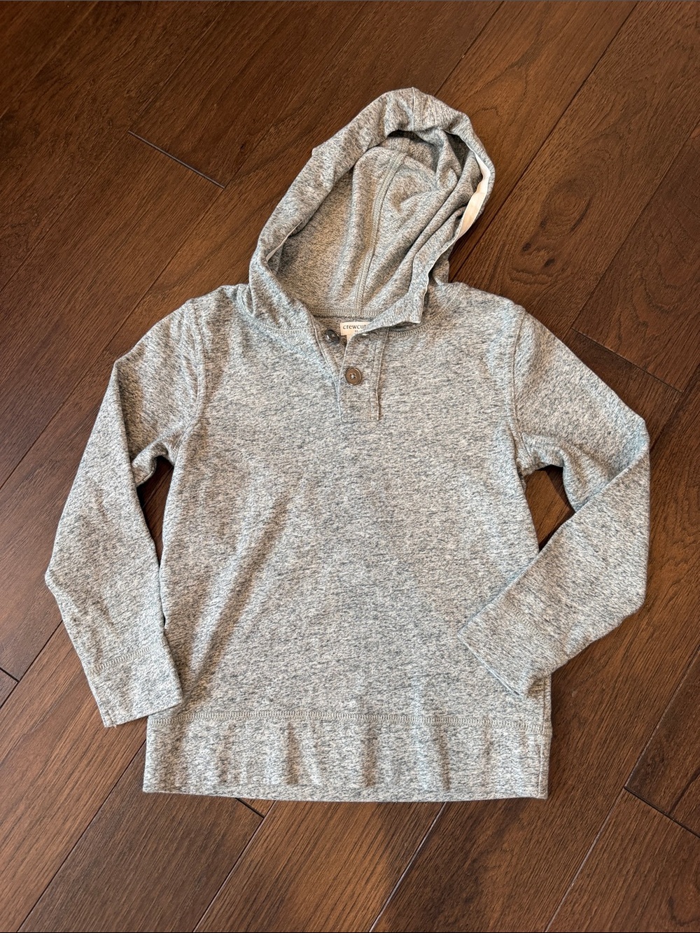 Crewcuts Boys Gray Cotton Long Sleeve  Hooded Shirt Size 8 - C26-051